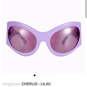 Poppy Lissiman Cherloi Lilac Oversized 90’s Y2K Bug Alien Sunglasses NEW